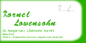 kornel lowensohn business card